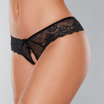 Lace Crotchless Thong