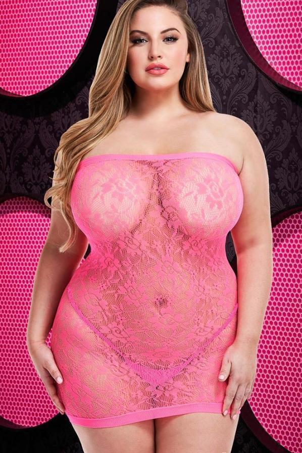 Lace Mini Dress | Plus Size-Lapdance Lingerie-SEXYSHOES.COM