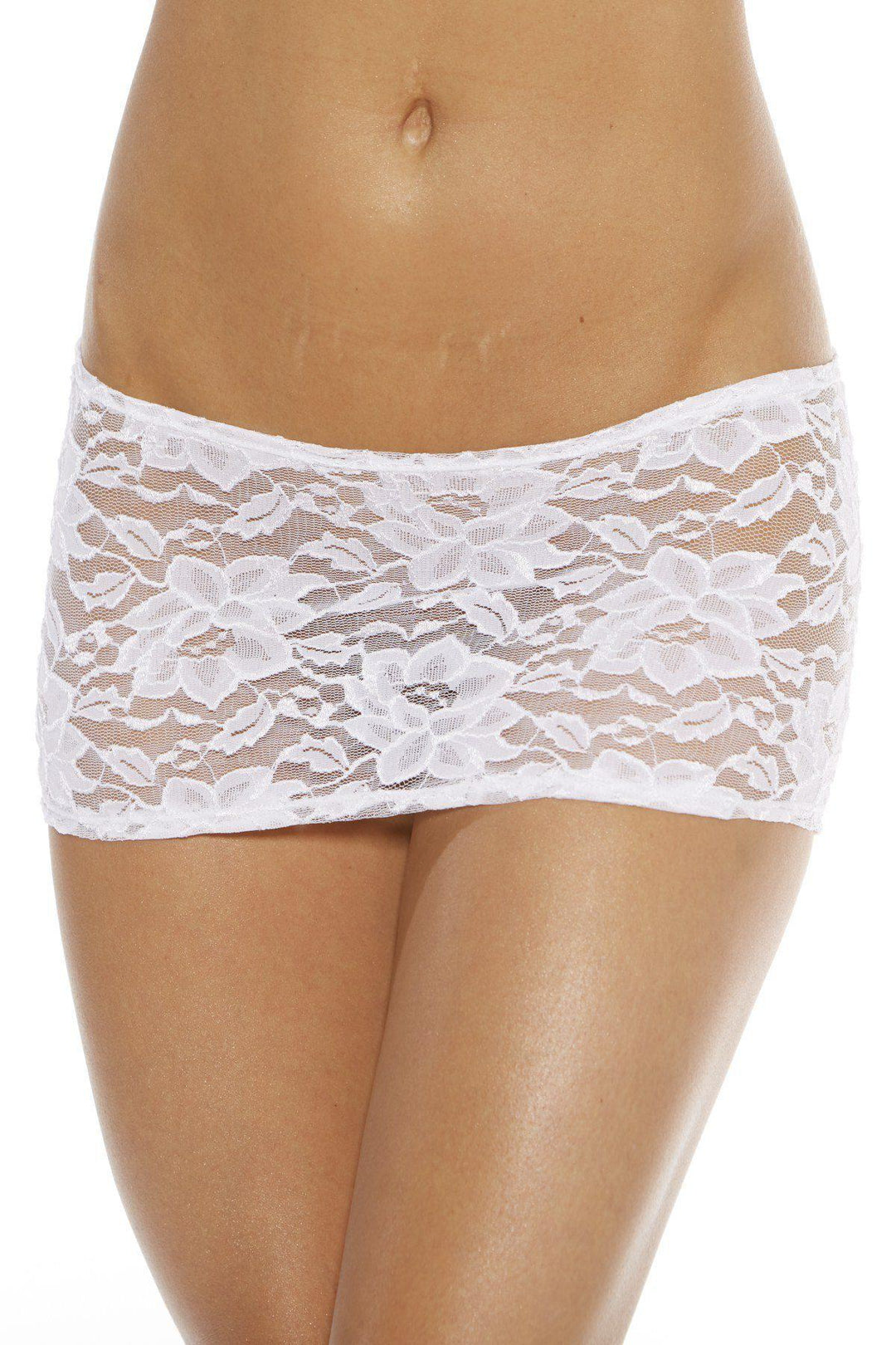 Lace Skirt-Ruffle + Pleated Skirts-Bodyshotz-White-O/S-SEXYSHOES.COM