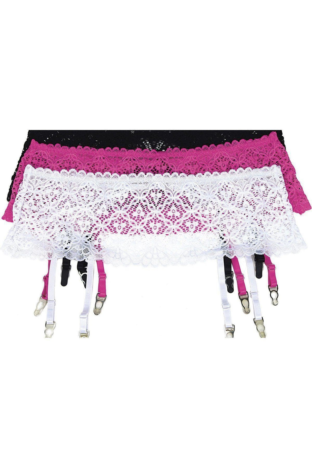 Intimate Attitudes Lace Stretch Garter Belt in Black  from SexyShoes.com