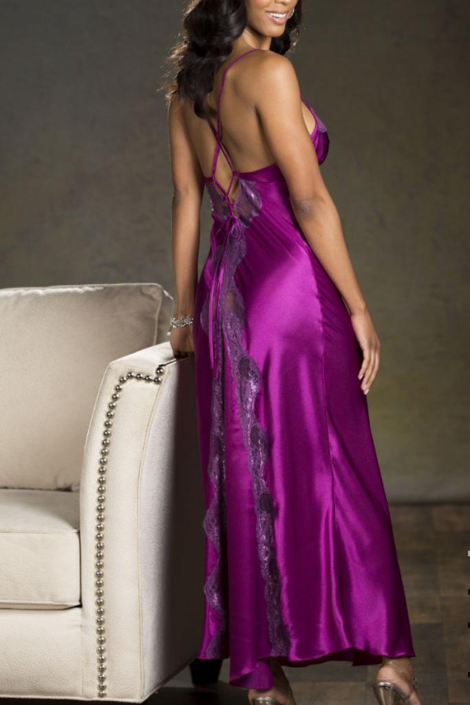 Shirley of Hollywood Charmeuse And Lace in Purple 