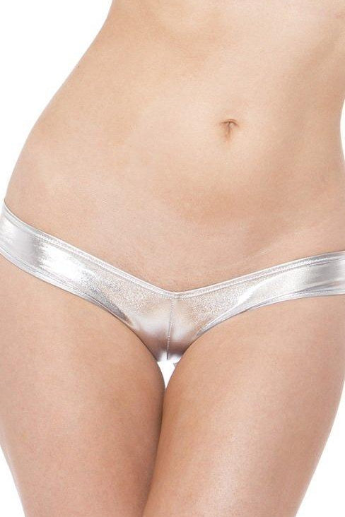 Bodyshotz Lame Scrunch Back Boy Short in Silver  from SexyShoes.com