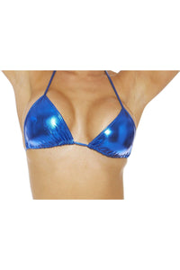 Bodyshotz Lame Triangle Top in Blue  from SexyShoes.com