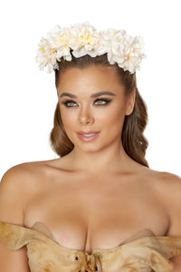 Roma Dancewear Large Floral Headband in White  from SexyShoes.com