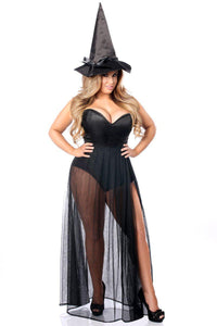 Daisy Corsets Lavish 3 PC Evil Witch Corset Costume in Black  from SexyShoes.com