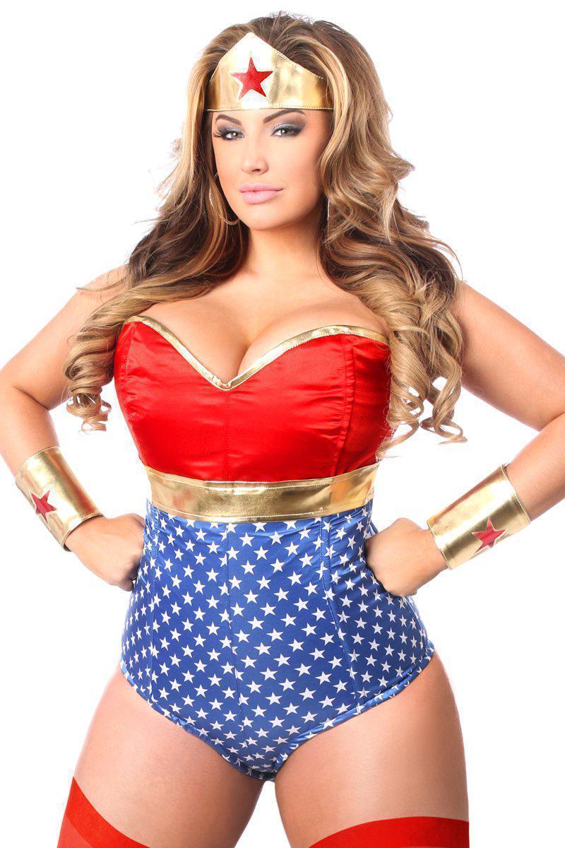 Lavish 3 PC Sexy Superhero Costume-Daisy Corsets-SEXYSHOES.COM