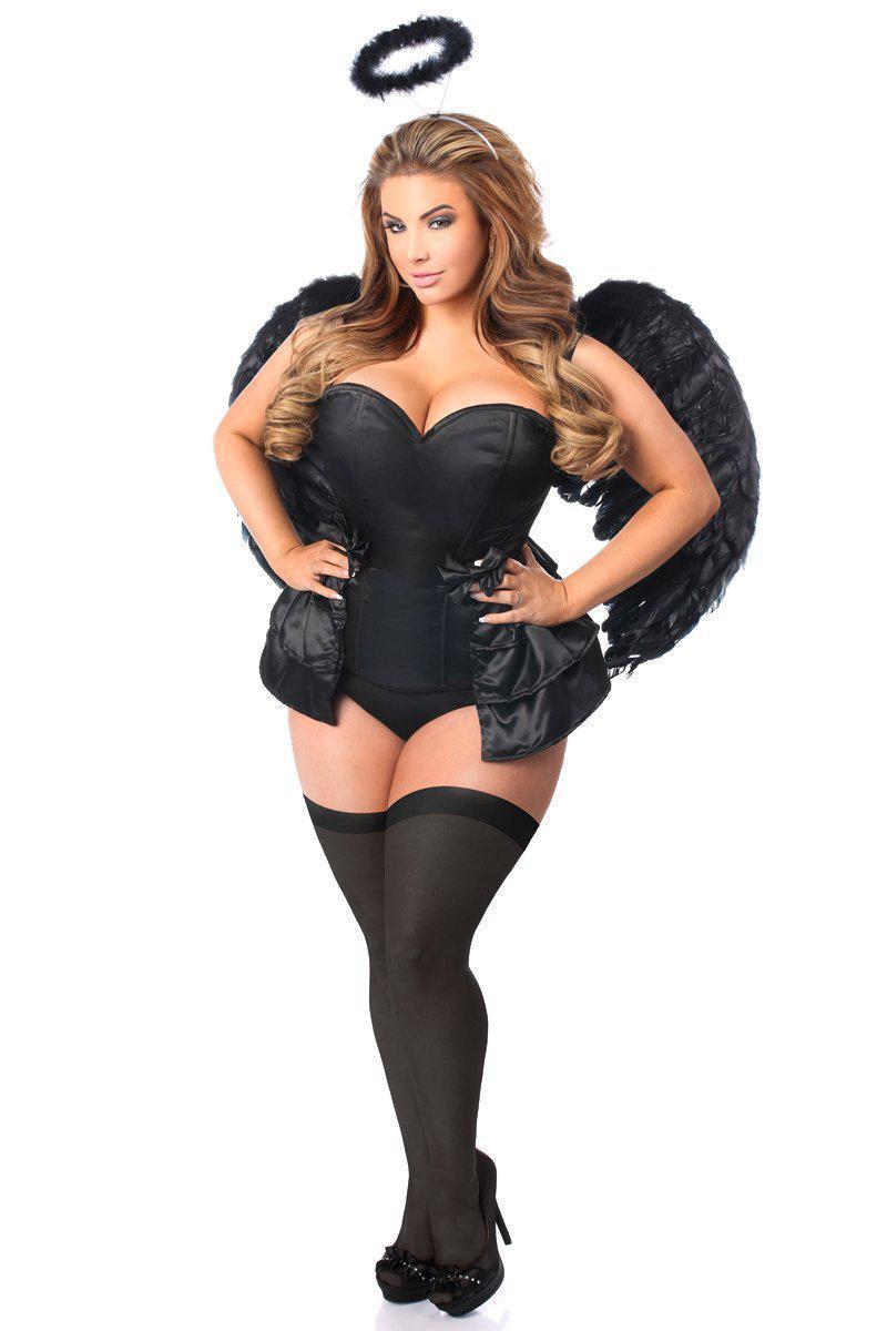 Daisy Corsets Lavish 4 PC Angel of Darkness Corset Costume in Black 