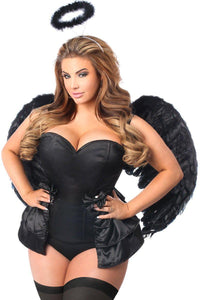 Daisy Corsets Lavish 4 PC Angel of Darkness Corset Costume in Black  from SexyShoes.com