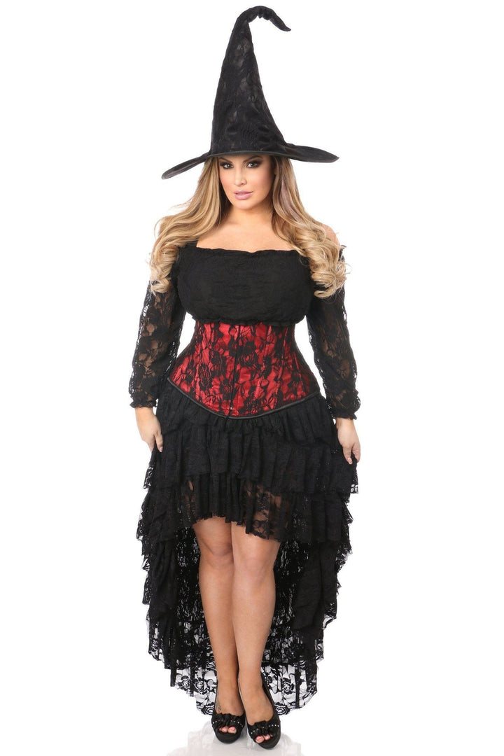 Lavish 4 Piece Lace Witch Corset Costume-Daisy Corsets-SEXYSHOES.COM