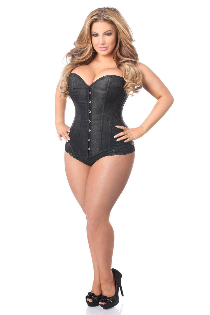 Lavish Black Brocade Corset-Daisy Corsets-SEXYSHOES.COM