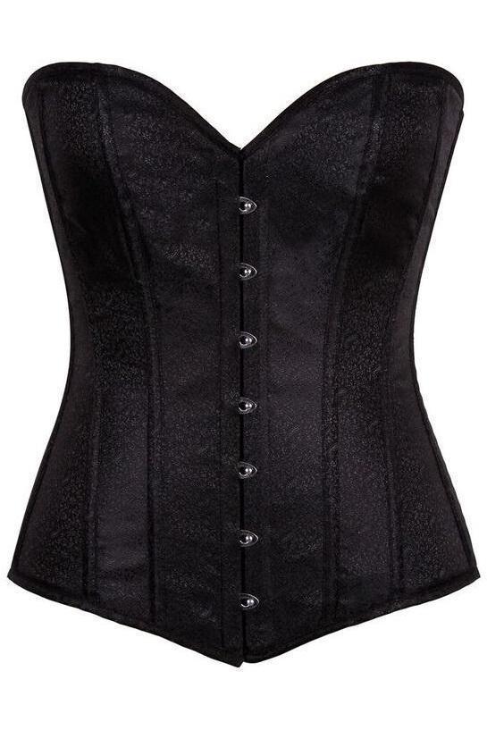 Lavish Black Brocade Corset-Daisy Corsets-SEXYSHOES.COM