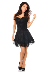 Daisy Corsets Lavish Black Lace Corset Dress in Black 