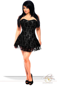 Daisy Corsets Lavish Black Lace Corset Dress in Black 