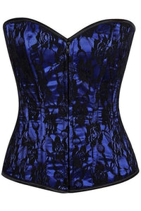 Daisy Corsets Lavish Blue Lace Front Zipper Corset in Blue 