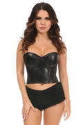 Lavish Faux Leather Underwire Bustier