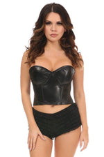 Lavish Faux Leather Underwire Bustier