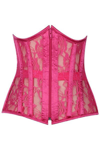 Daisy Corsets Lavish Fuchsia Sheer Lace Under Bust Corset in Fuchsia 