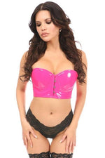 Lavish Hot Pink Patent PVC Underwire Short Bustier
