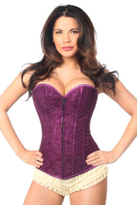 Daisy Corsets Lavish Magenta Lace Overbust Corset with Zipper in Magenta  from SexyShoes.com