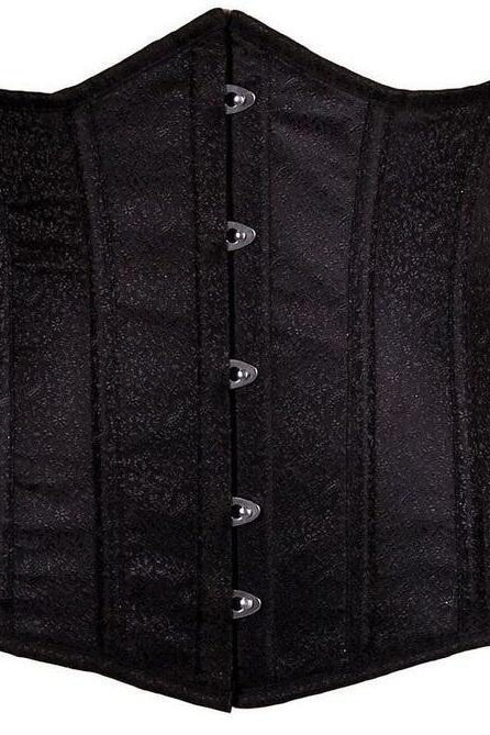 Lavish Plus Size Black Brocade Underbust Corset-Daisy Corsets-SEXYSHOES.COM