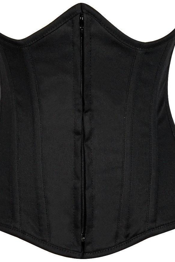 Daisy Corsets Lavish Plus Size Black Cotton Underbust Corset in Black 