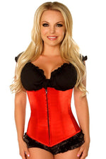 Lavish Plus Size Red Underbust Zipper Corset
