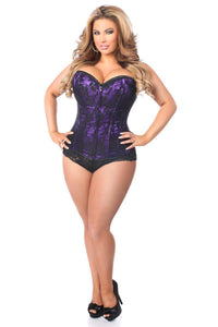 Daisy Corsets Lavish Purple Lace Front Zipper Corset in Purple 