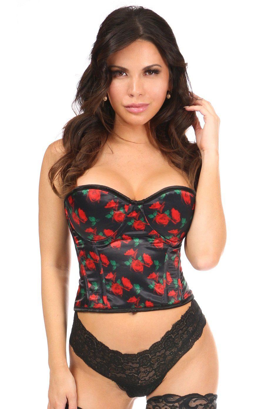 Lavish Rose Floral Underwire Bustier-Bustiers-Daisy Corsets-SEXYSHOES.COM