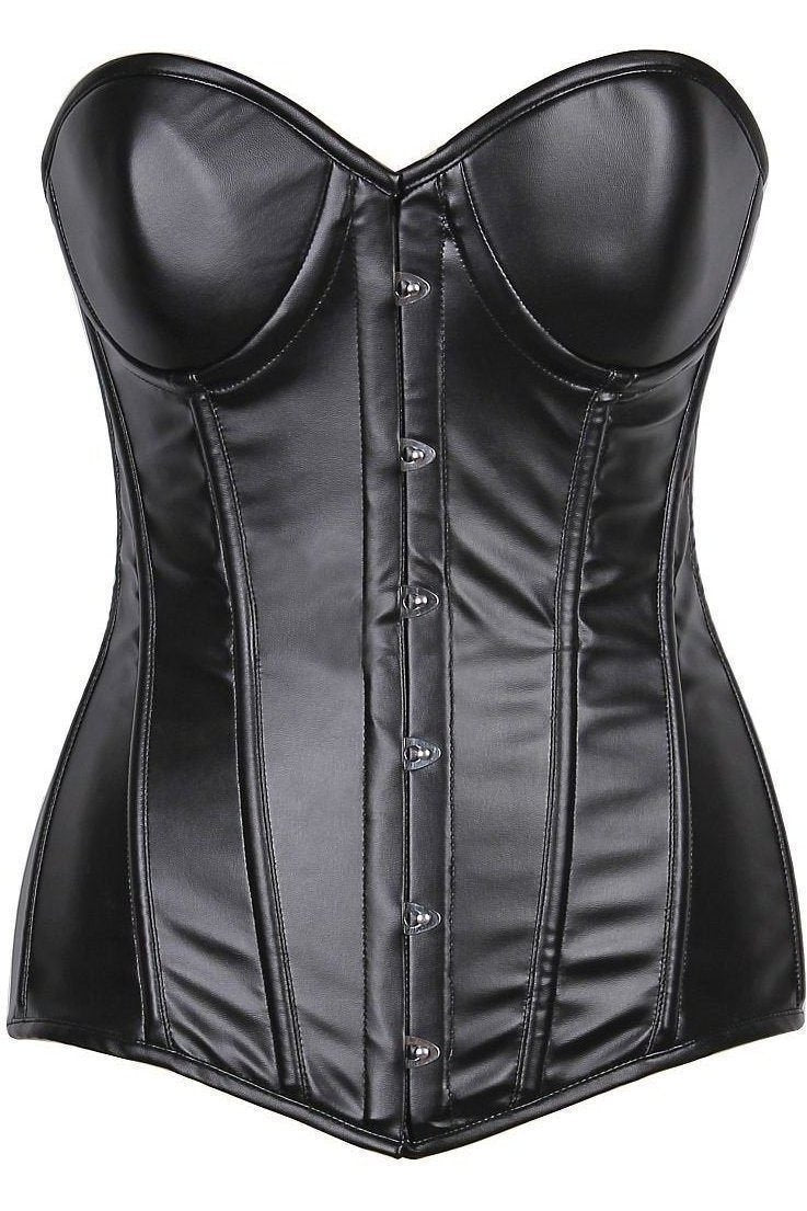 Daisy Corsets Lavish Wet Look Underwire Corset in Black  from SexyShoes.com