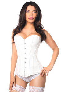 Daisy Corsets Lavish White Brocade Corset in White  from SexyShoes.com