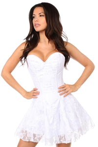 Daisy Corsets Lavish White Lace Corset Dress in White  from SexyShoes.com