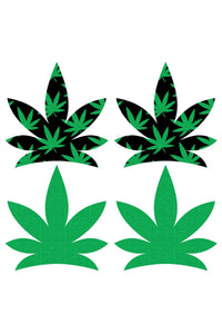 Peekaboo Pasties Leaf Pasties Set in Green  from SexyShoes.com