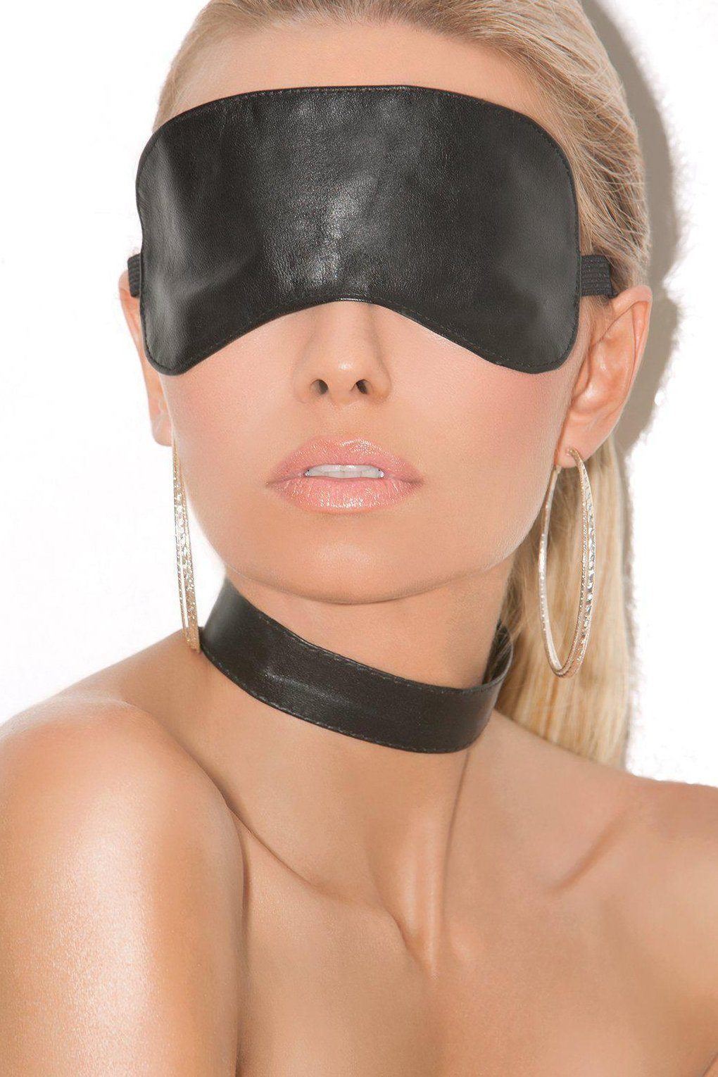 Elegant Moments Leather Choker in Black  from SexyShoes.com