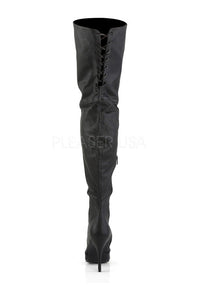 Pleaser LEGEND-8899 Thigh Boot in Black Genuine Leather