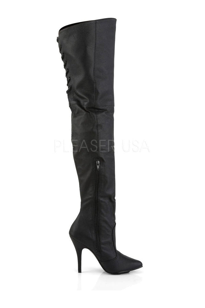 LEGEND-8899 Thigh Boot | Black Genuine Leather-Pleaser-Thigh Boots-SEXYSHOES.COM