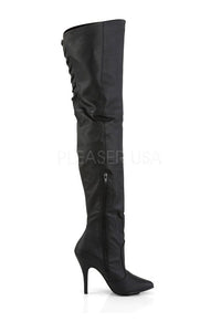 Pleaser LEGEND-8899 Thigh Boot in Black Genuine Leather