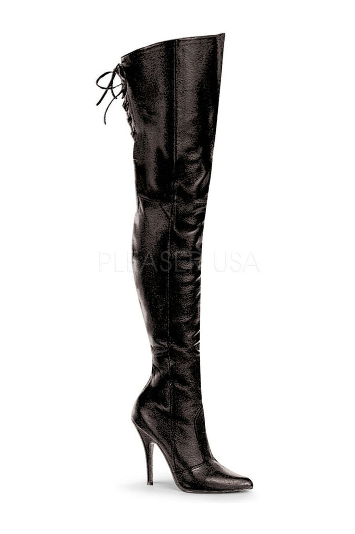 LEGEND-8899 Thigh Boot | Black Genuine Leather-Pleaser-Black-Thigh Boots-SEXYSHOES.COM