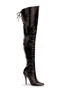 Pleaser LEGEND-8899 Thigh Boot in Black Genuine Leather from SexyShoes.com