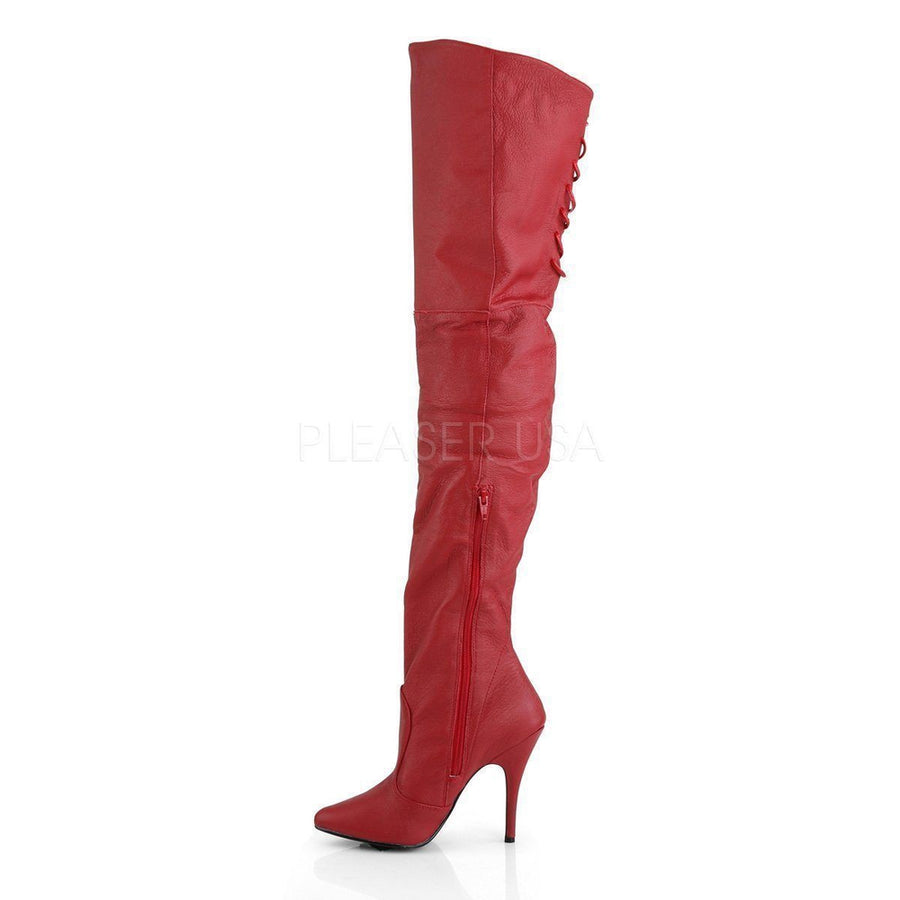 LEGEND-8899 Thigh Boot | Red Genuine Leather-FINAL SALE-Red-Thigh Boots-SEXYSHOES.COM