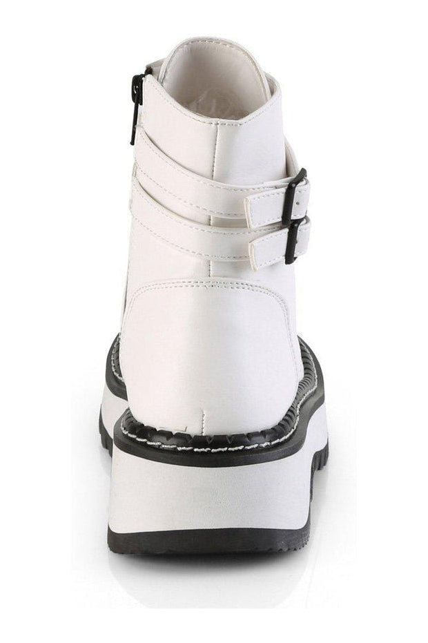 LILITH-152 Ankle Boot | White Faux Leather-Ankle Boots-Demonia-SEXYSHOES.COM