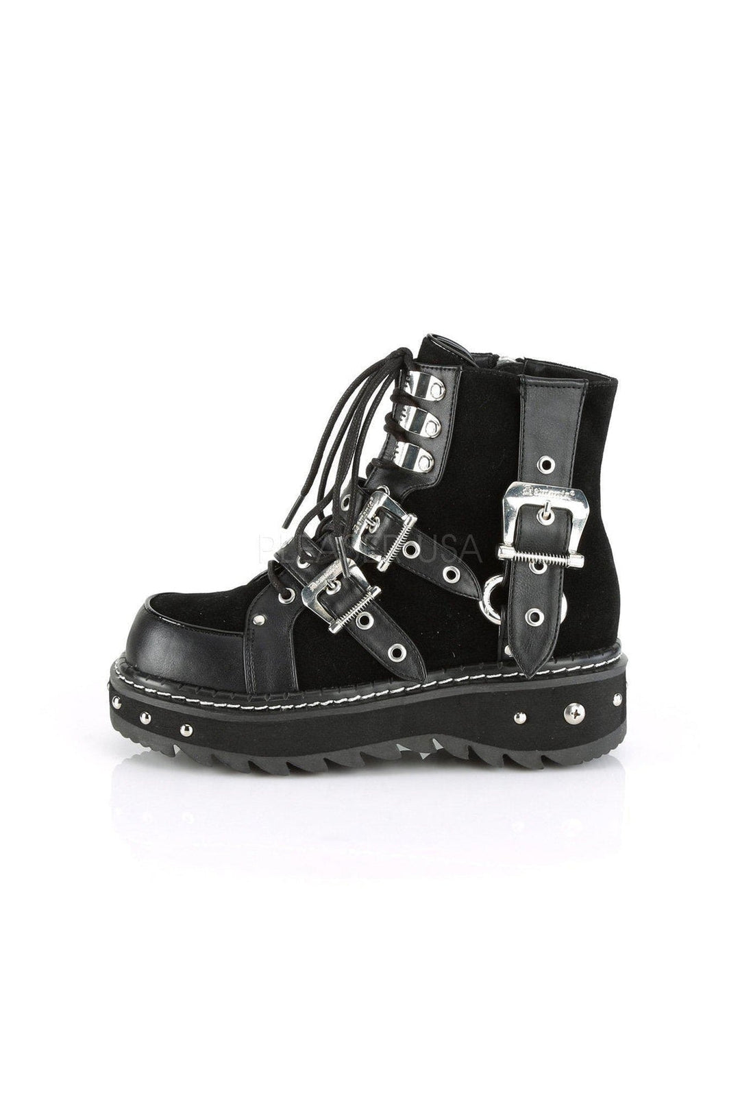 LILITH-278 Demonia Ankle Boot | Black Faux Leather-Demonia-SEXYSHOES.COM
