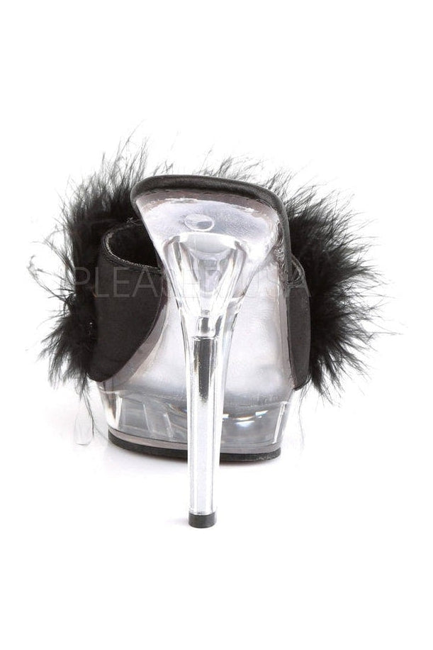 Fabulicious LIP-101-8 Mule in Black Satin