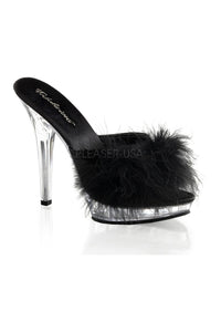Fabulicious LIP-101-8 Mule in Black Satin from SexyShoes.com