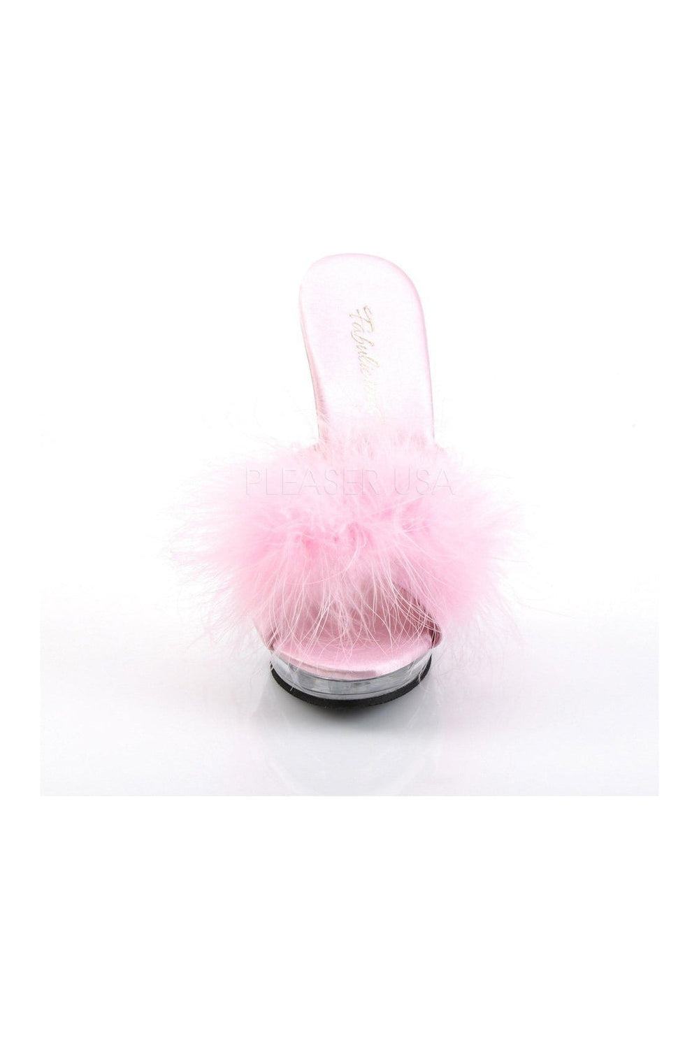 Fabulicious LIP-101-8 Mule in Clear Satin