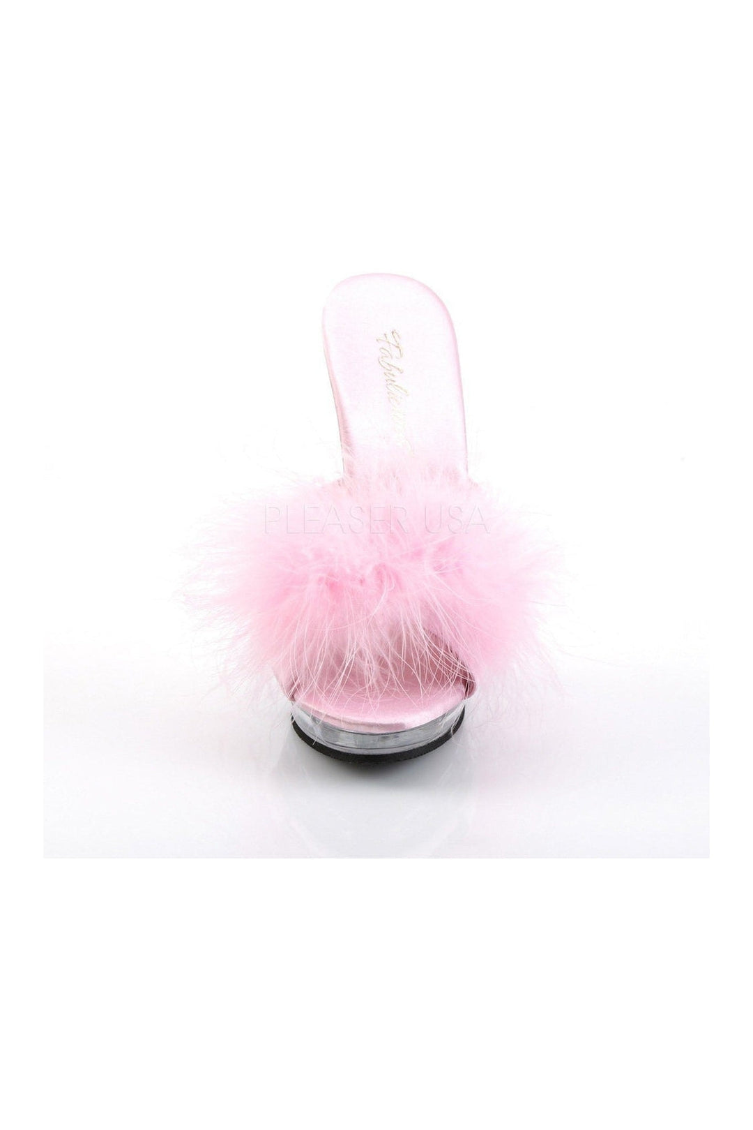 Fabulicious LIP-101-8 Mule in Clear Satin