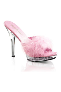 Fabulicious LIP-101-8 Mule in Clear Satin from SexyShoes.com