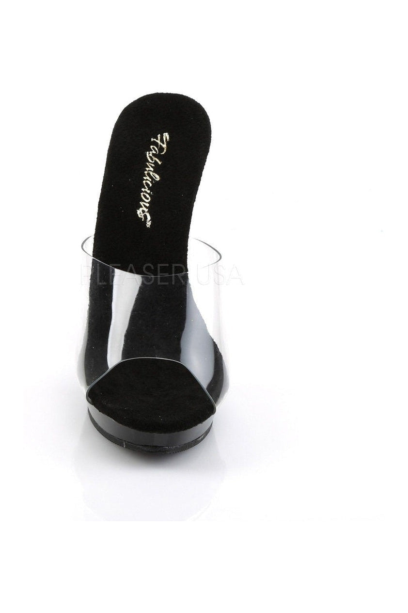 Fabulicious LIP-101 Platform Slide in Black Vinyl