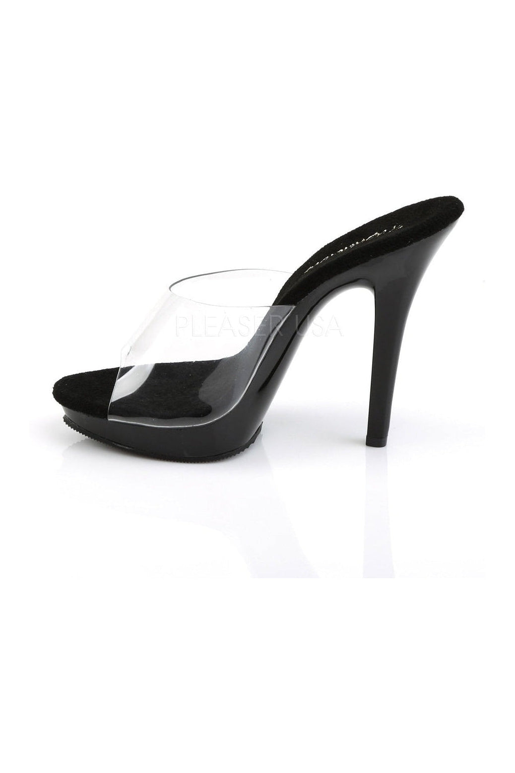 Fabulicious LIP-101 Platform Slide in Black Vinyl