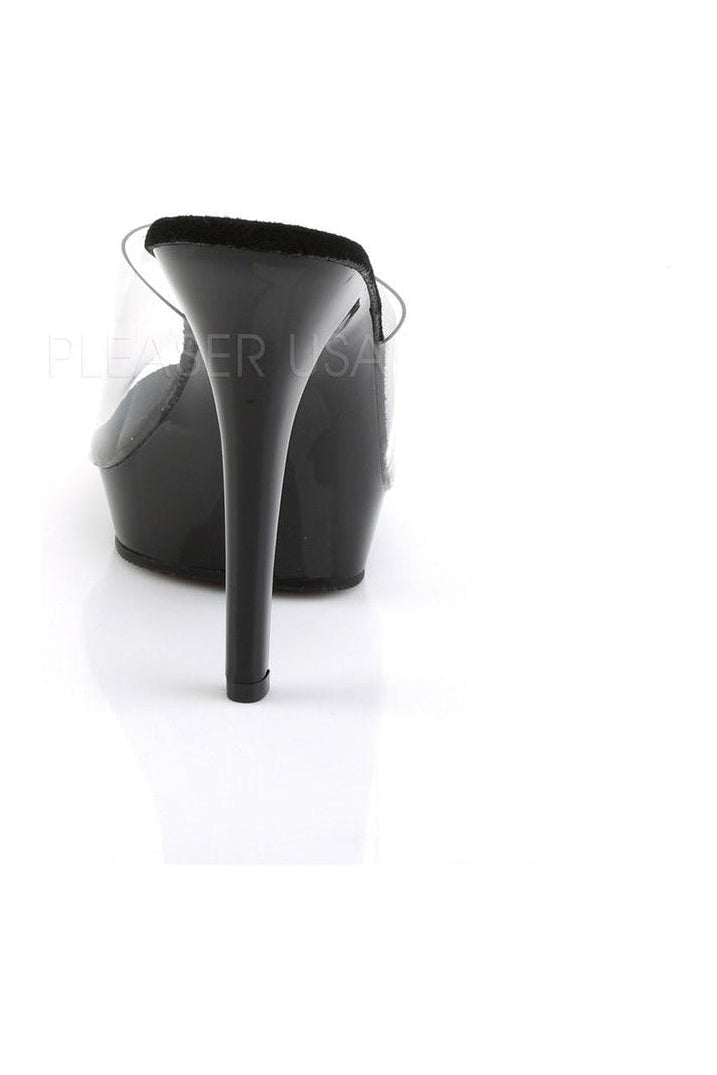 LIP-101 Platform Slide | Black Vinyl-Fabulicious-Slides-SEXYSHOES.COM