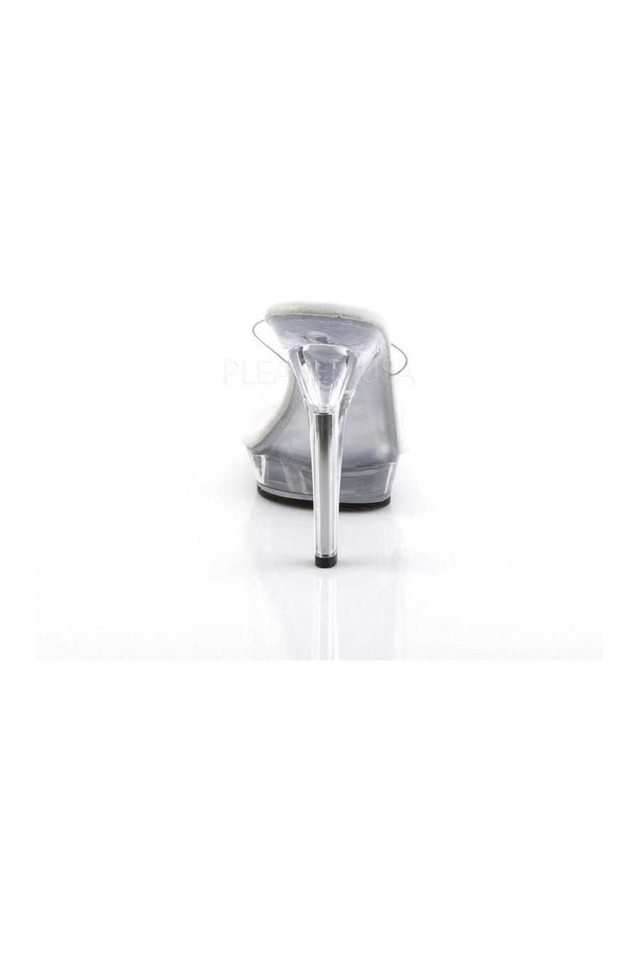 Fabulicious LIP-101 Platform Slide in Clear Vinyl